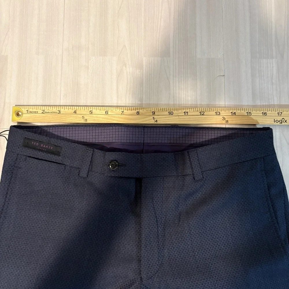 NEW Ted Baker Jefferson Pants Endurance 32 R 100% Wool Pants Unhemmed Black